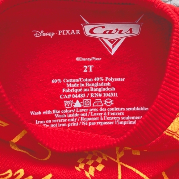 🔷NWT Disney Pixar Kids (2T) Cars Lightning McQueen Rust-eze LMQ Sweatshirt - Picture 10 of 12